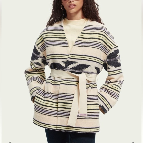 SCOTCH & SODA Stripe Wrap Jacket I Size L - Picture 1 of 14